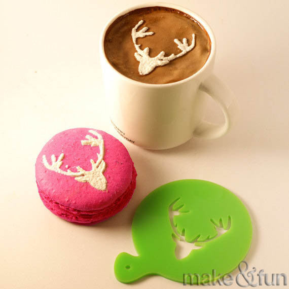 Coffee Stencil, Cookie Stencil, Deer Stencil|Kaffee Schablone, Keks Schablonen