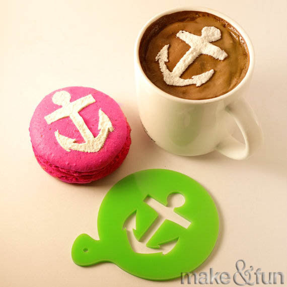 Coffee Stencil, Cookie Stencil, Anchor Stencil|Kaffee Schablone, Keks Schablonen