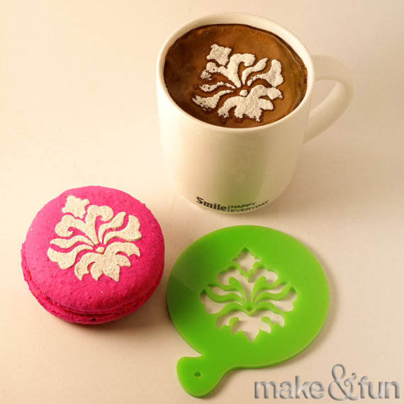 Coffee Stencil, Cookie Stencil, Damask Stencil|Kaffee Schablone, Keks Schablonen