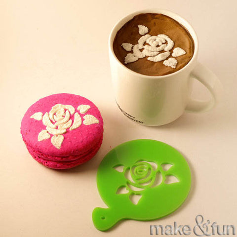 Coffee Stencil, Cookie Stencil, Roses Stencil|Kaffee Schablone, Keks Schablonen