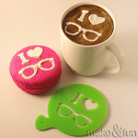 Coffee Stencil, Cookie Stencil, Glasses Stencil|Kaffee Schablone, Keks Schablonen