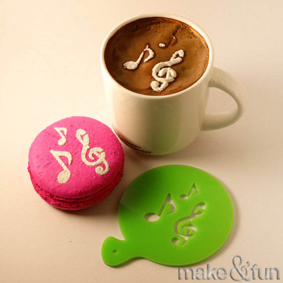 Coffee Stencil, Cookie Stencil, Music Stencil|Kaffee Schablone, Keks Schablonen