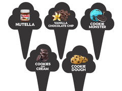 129pcs Gelato Flavor Markers, Ice Cream Labels, Flavor Tags, Gelato Stickers, Ice Cream Sticks